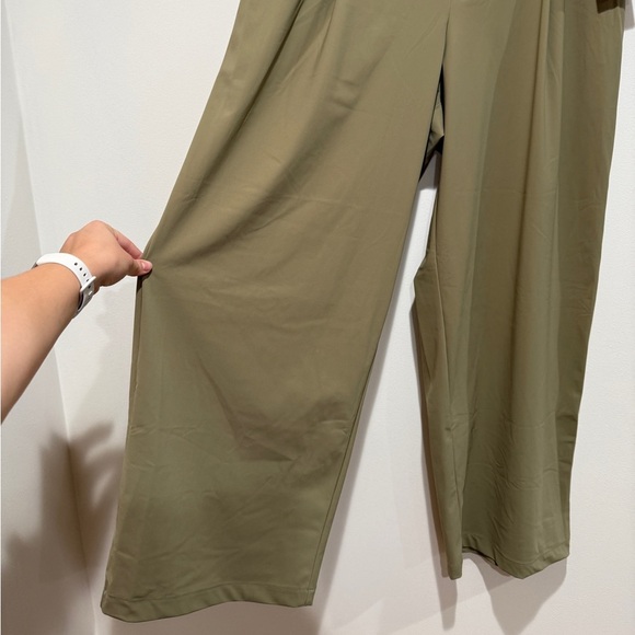 New Athleta Pinnacle Wide Leg Pants Trousers Sz 16 Olive Branch Green Workwear - Picture 11 of 13